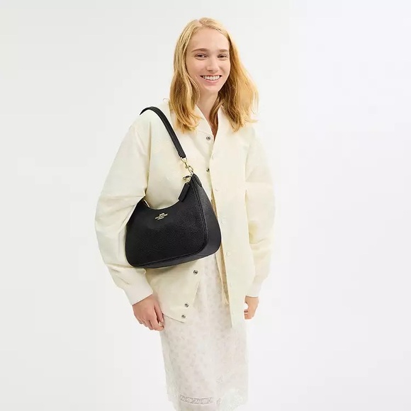 ‼️Coach Teri Hobo Black Leather Shoulder Bag - Picture 2 of 13